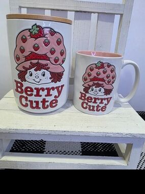 Berry Cute Strawberry Shortcake Canister & Mug Set - Pink/White